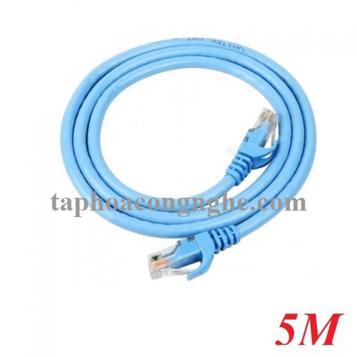 Unitek 95609 Y-C812ABL chuẩn cat6 dây tròn 5M Màu Xanh Cáp Mạng UTP 30095609
